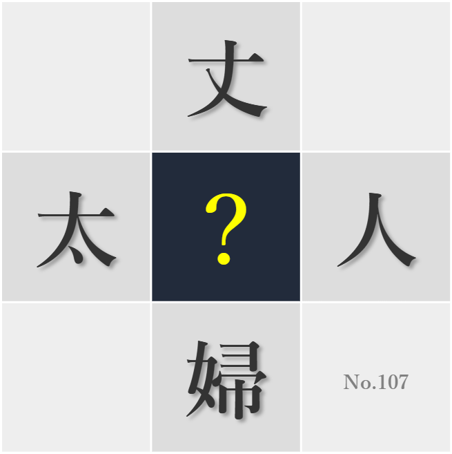 漢字クイズ No107:○婦仲良く生きていきたい
