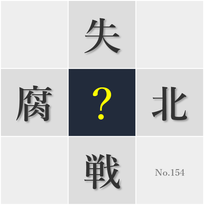 漢字クイズ No154:○北を恥と思わずに次に生かそう
