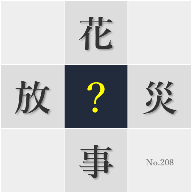 漢字クイズ No208:○の用心には注意が必要だ
