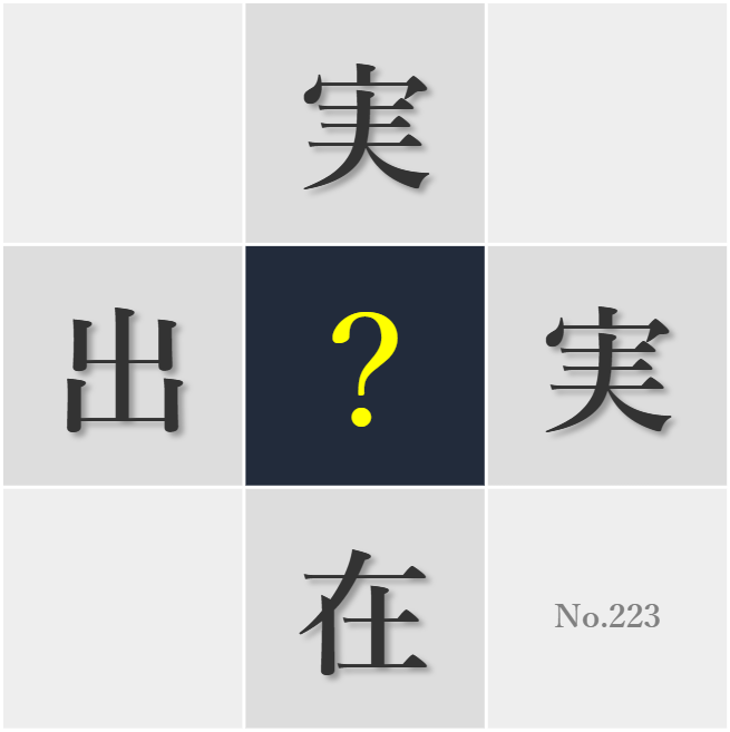 漢字クイズ No223:○実を直視することから解決に向かえる
