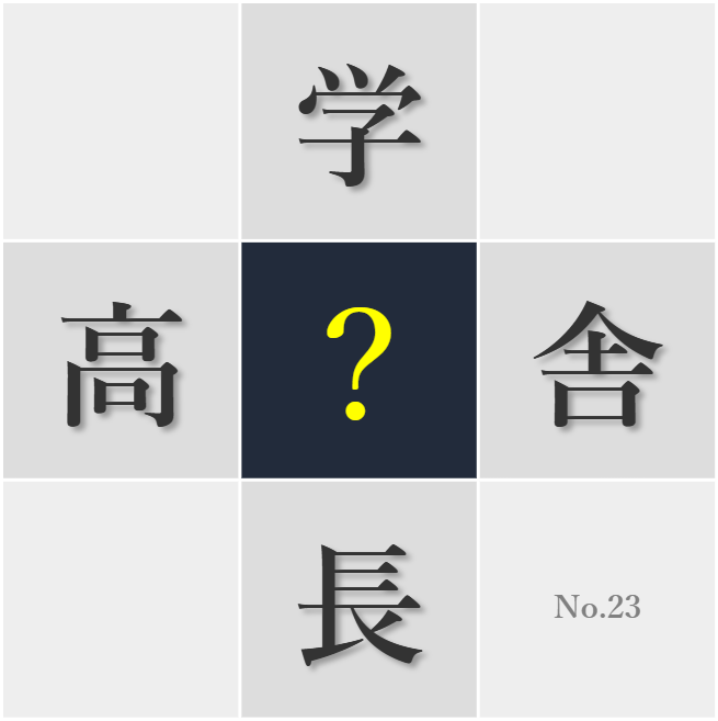 漢字クイズ No23:○舎から朝日が差し込んでくる光景が好きだ
