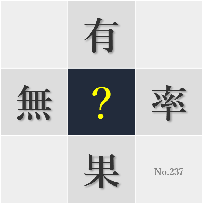 漢字クイズ No237:○率的に仕事を進めるコツを学ぼう
