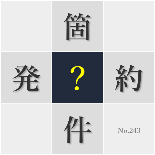 漢字クイズ No243:○例を守ることが円滑な社会を作る
