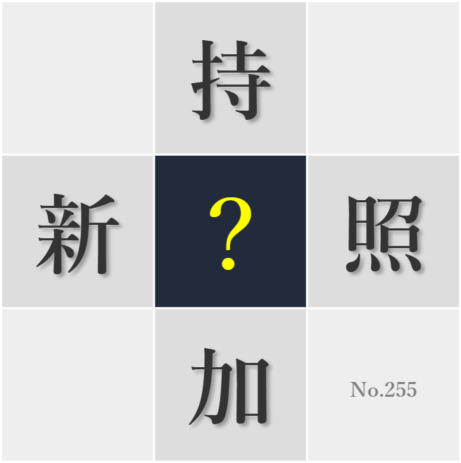 漢字クイズ No255:○加することで新しい世界が開ける
