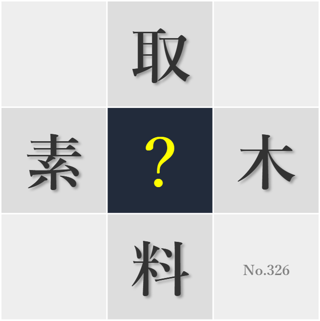 漢字クイズ No326:○料を大切にする心がもの作りの基本だ
