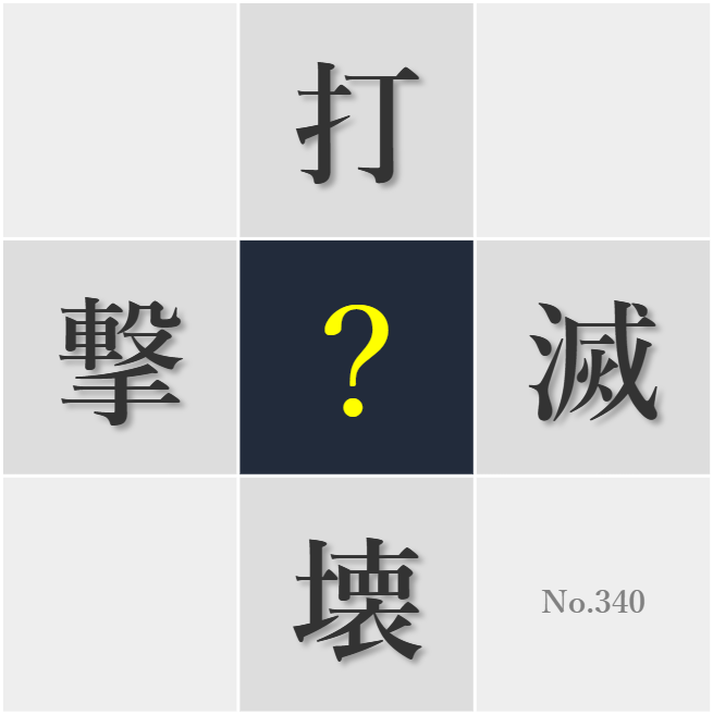 漢字クイズ No340:○壊することは容易だが創造することは難しい
