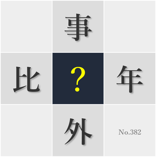 漢字クイズ No382:○外はあるという柔軟性が判断の鍵だ
