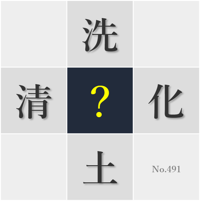 漢字クイズ No491:○化の儀式に心のほこりが払拭される思いがする
