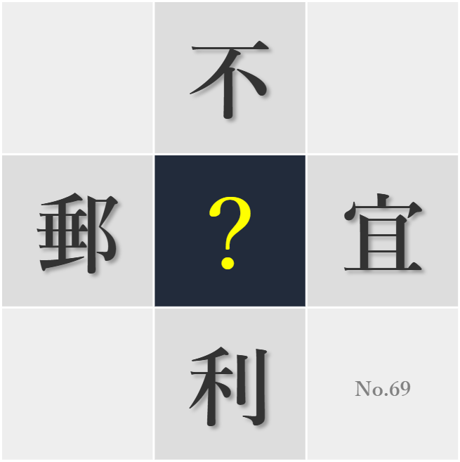 漢字クイズ No69:○利な道具に頼りすぎないよう気をつけよう
