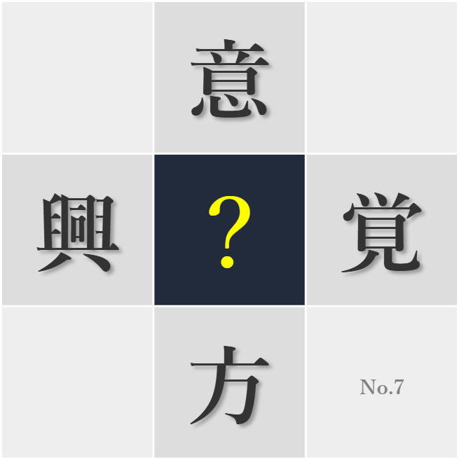 漢字クイズ No7:○を楽しむ心があるといい
