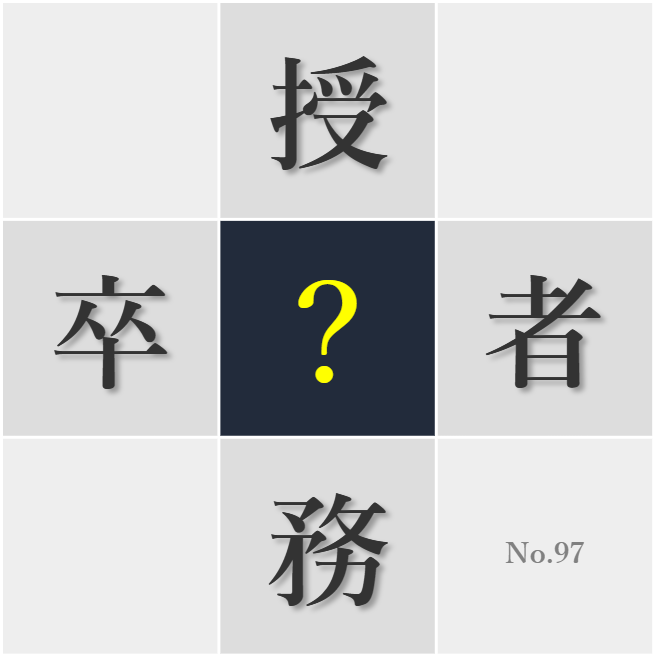 漢字クイズ No97:○績よりも人柄を大切にしたい
